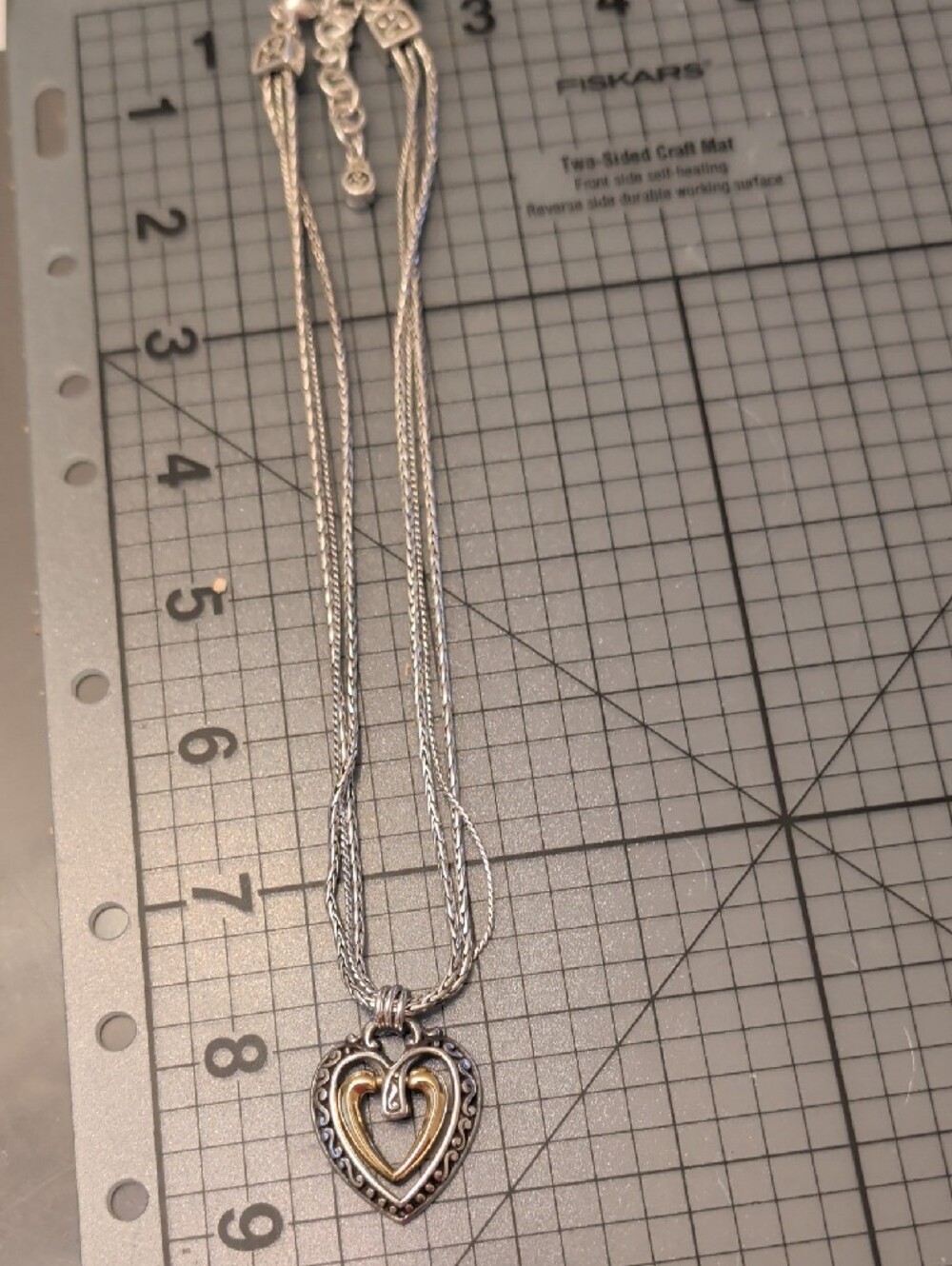 Brighton Two-Tone Heart Pendant Necklace - Gold & Silver - Picture 5 of 8